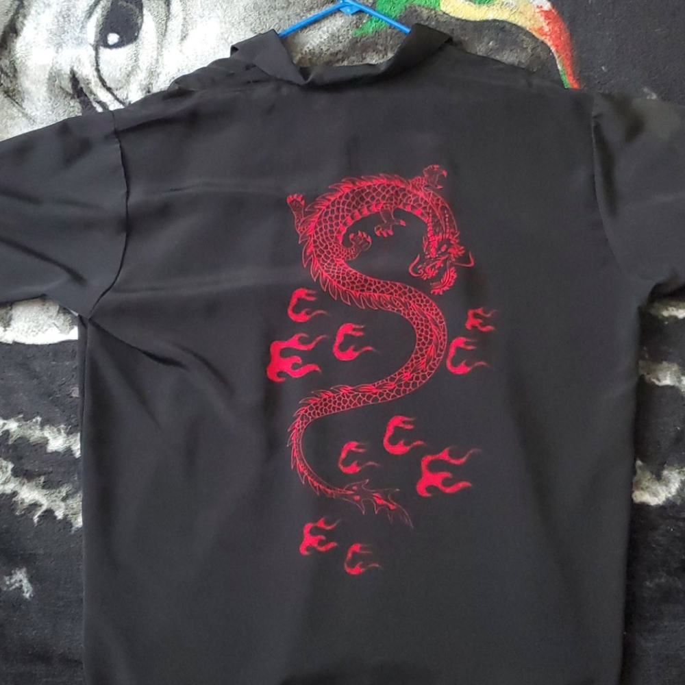 Red dragon button down - Picture 2 of 3